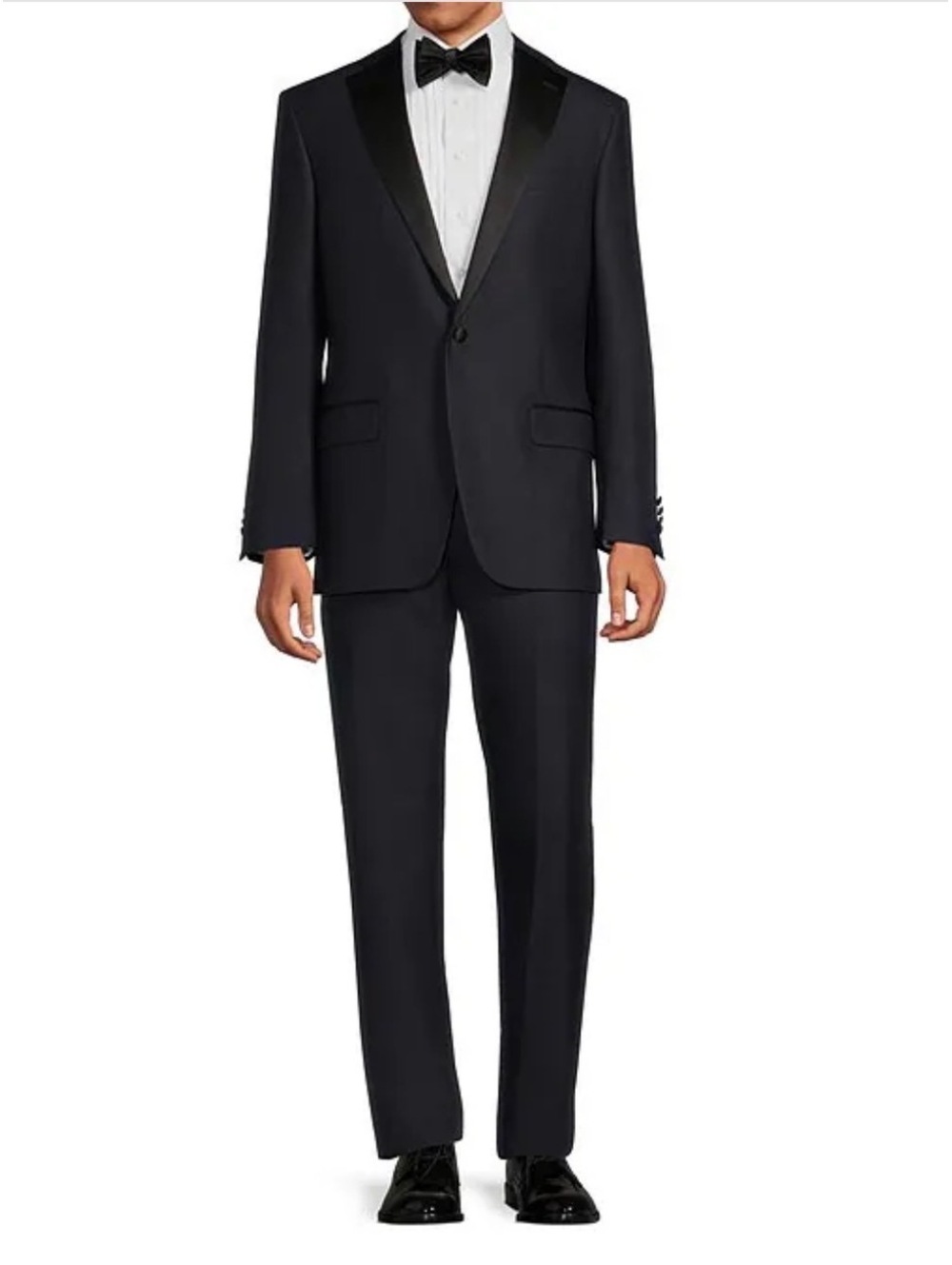 Hart Schaffner Marx Tuxedo Suit 40R 100% Worsted Wool Black Suspender Buttons